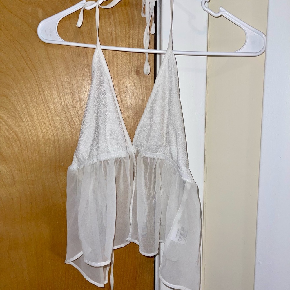 Tiger Mist Sheer Backless Top